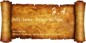 Hübner Almiréna névjegykártya